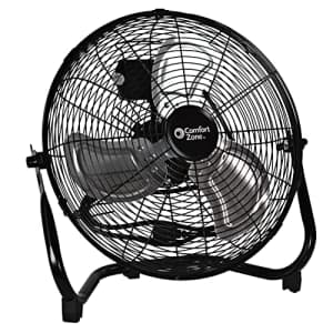 Comfort Zone Cradle Floor Fan, Electric, High-Velocity,180 Degree Adjustable Tilt, 14 inch, 3 for $52