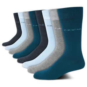 Calvin Klein Men's Dress Socks - Lightweight Cotton Blend Solid Crew ...