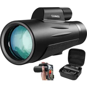 Cammoo 12x50 Monocular Telescope with Smartphone Adapter for $30
