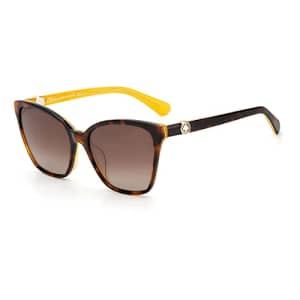 Kate Spade New York Women's Amiyah/G/S Cat Eye Sunglasses, Yellow Havana, 56mm, 17mm for $42 Kate Spade New York Women's Amiyah/G/S Cat Eye Sunglasses, Yellow Havana, 56mm, 17mm for $42