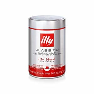Illy Classico Espresso Ground Coffee, Medium Roast, Classic Roast with Notes of Chocolate & for $12