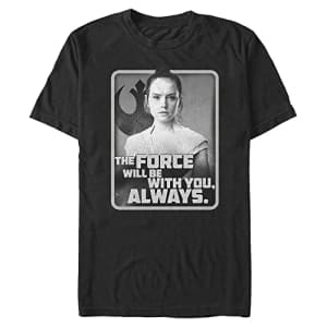 STAR WARS Big & Tall Rise of Skywalker with You Rey Men's Tops Short Sleeve Tee Shirt, Black, for $13