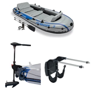 Intex 5-Person Inflatable Boat w/ Motor and Motor Mount Kit for $427