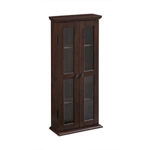 Walker Edison Furniture Company 4 Tier Shelf Living Room Storage Tall Bookshelf Cabinet Doors Home for $89