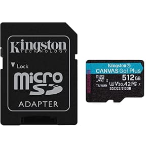 Kingston 512GB Canvas Go Plus MicroSD Memory Card with Adapter Works with GoPro Hero 10 (Hero10) for $64