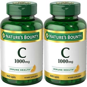 Nature's Bounty Vitamin C Pills and Supplement, Supports Immune Health, 1000mg, 100 Caplets, 2 Pack for $28