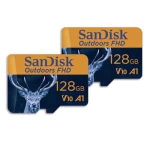 SanDisk 128GB 2-Pack Outdoors FHD microSDXC UHS-I Memory Card (2x128GB) with SD Adapter - Up to for $36