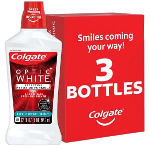 Colgate Optic White Whitening Mouthwash 32-oz. Bottle 3-Pack for $29