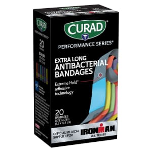 Curad Performance Series Ironman Extra Long Antibacterial Bandage 20-Pack for $5