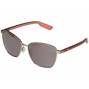 Costa Del Mar Women's Paloma Sunglasses, Brushed Rose Gold/Copper Silver Mirrored Polarized, 58 mm for $117