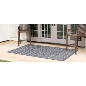 Unique Loom Trellis Collection Tribal Geometric Transitional Indoor and Outdoor Flatweave Area Rug, for $45