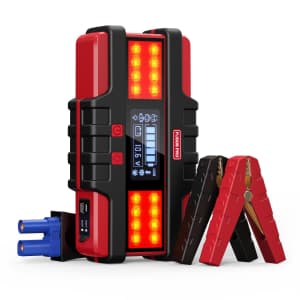 SafeMate PJS06 Pro 4,000A Portable Car Jump Starter for $45