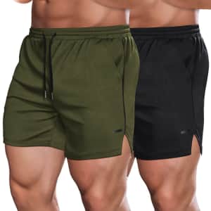 Coofandy Quick Dry Gym Shorts 2-Pack for $17