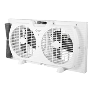Comfort Zone CZ319WT2 9" Twin Window Fan with Reversible Airflow Control, Auto-Locking Expanders for $40