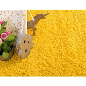 Unique Loom Solo Solid Shag Collection Modern Plush Tuscan Sun Yellow Area Rug (8' 0 x 10' 0) for $88 Unique Loom Solo Solid Shag Collection Modern Plush Tuscan Sun Yellow Area Rug (8' 0 x 10' 0) for $88