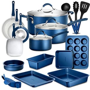 NutriChef Kitchenware Pots & Pans High-Qualified Basic Kitchen Cookware, Non-Stick (20-Piece Set), for $189