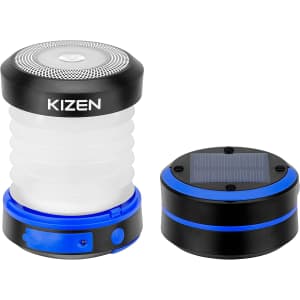 Kizen Solar Powered LED Camping Lantern for $19