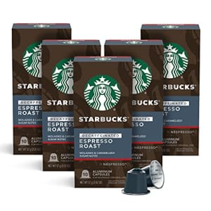 Starbucks by Nespresso Decaf Dark Roast Espresso (50-count single serve capsules, compatible with for $27