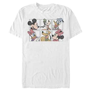 Disney Men's Characters Mickey and Friends Grid T-Shirt, White, X-Large for $17