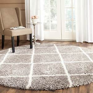 Safavieh Hudson Shag Collection SGH281B Diamond Trellis 2-inch Thick Area Rug, 3' Round, Grey/Ivory for $42 Safavieh Hudson Shag Collection SGH281B Diamond Trellis 2-inch Thick Area Rug, 3' Round, Grey/Ivory for $42