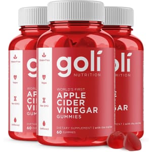 Goli Apple Cider Vinegar Gummy Vitamin 60-Count Bottle 3-Pack for $55