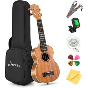 Donner 21" Beginner Mahogany Ukulele for $41 Donner 21" Beginner Mahogany Ukulele for $41