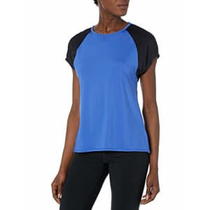 SHAPE activewear Women's Playa Short Sleeve Tee, Dazzling Blue/Black, XS for $15