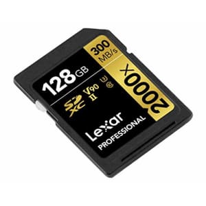 Lexar Professional 2000x 128GB SDXC UHS-II Card w/o Reader, Up to 300MB/s Read (LSD2000128G-BNNNU) for $150 Lexar Professional 2000x 128GB SDXC UHS-II Card w/o Reader, Up to 300MB/s Read (LSD2000128G-BNNNU) for $150