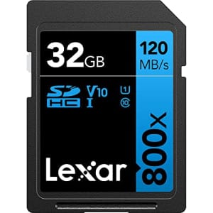 Lexar Blue Series SDHC Memory Card, UHS-I U1 Class 10, 32 GB for $10