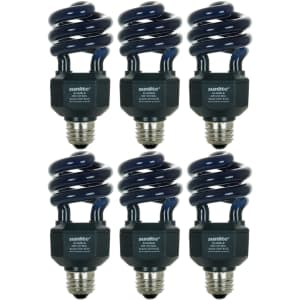Sunlite 20W CFL Black Light Bulb 6-Pack for $33