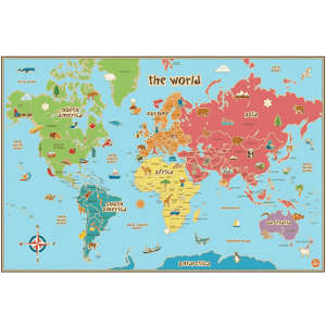 Kids' World Dry Erase Map Decal for $4 Kids' World Dry Erase Map Decal for $4
