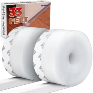 Holikme 1.8"W-33Feet Weather Stripping Silicone Door Seal Strip for $8