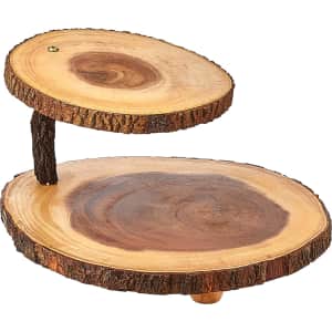 Lipper International 2-Tier Acacia Tree Bark Server for $16
