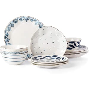 Lenox Blue Bay 12-Piece Porcelain Dinnerware Set for $187