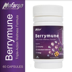 60 NuFargo Berrymune Triple Action Immune Booster Antioxidant Supplement Capsules for $7