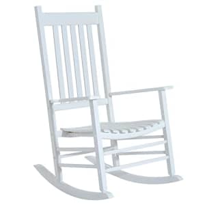 Outsunny Outdoor Rocking Chair, Wooden Rustic High Back All Weather Rocker, Slatted for Indoor, for $140