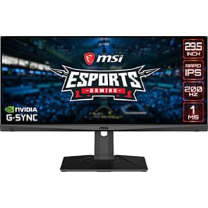 MSI Full HD Rapid-IPS 1ms 2560 x 1080 Ultra Wide 200Hz Refresh Rate HDR Ready G-Sync Compatible for $270