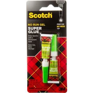 Scotch Super Glue Gel 2-Pack for $2