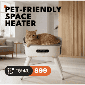 homerunPET Pet Safe 1,500W Space Heater for $99 homerunPET Pet Safe 1,500W Space Heater for $99