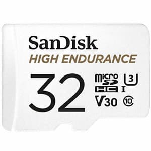 SanDisk 32GB High Endurance Video MicroSDHC Card with Adapter for Dash Cam and Home Monitoring for $9