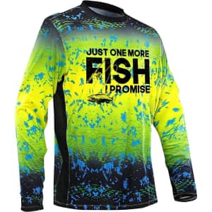 Men's One More Fish Sweat-Wicking T-Shirt for $9