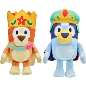 Bluey Friends Royal Bluey & Bingo Plush Set for $12