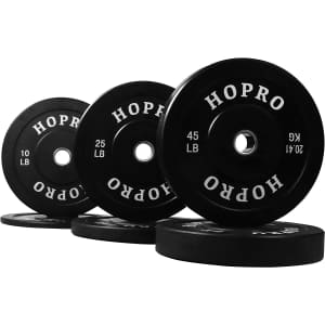 BalanceFrom HOPRO Olympic Bumper Plate Weight Plate 160-lb. Set for $160