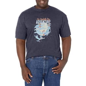 Disney Big & Disney Tinkerbell Big Adventure Men's Tops Short Sleeve Tee Shirt, Navy Blue Heather, for $12