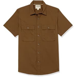 Goodthreads Men's Standard-Fit Short-Sleeve Two-Pocket Utility Shirt, Dark Olive, XX-Large Tall for $24