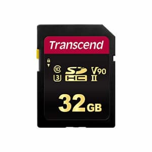 Transcend 32 GB Uhs-II Class 3 V90 SDHC Flash Memory Card (TS32GSDC700S) for $22