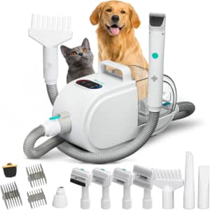 PetCove 8-in-1 Pet Grooming Vacuum and Kit for $96