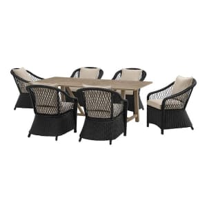 Home Decorators Collection Rosebrook 7-Piece Wicker Outdoor Dining Set for $999