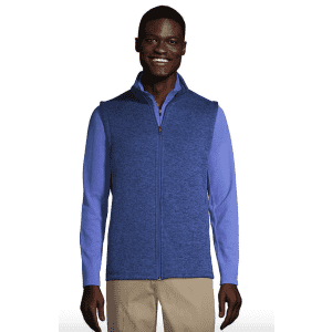 Lands' End Men's Sweater Fleece Vest for $12