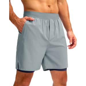 Soothfeel Men's 5" 2-in-1 Running Shorts for $16